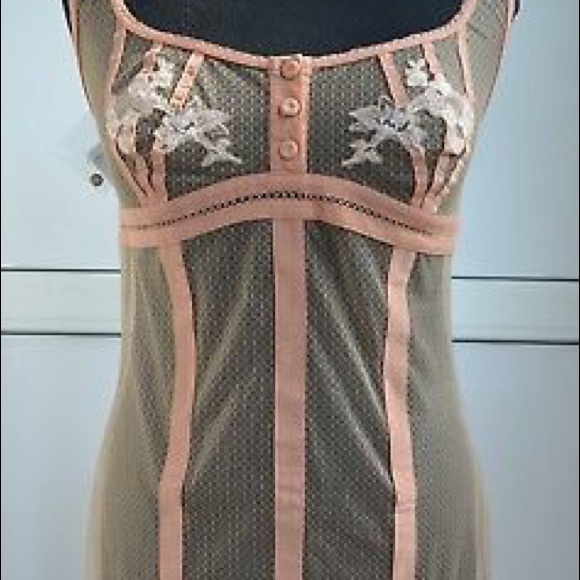 La Perla embroidered babydoll in pink peach